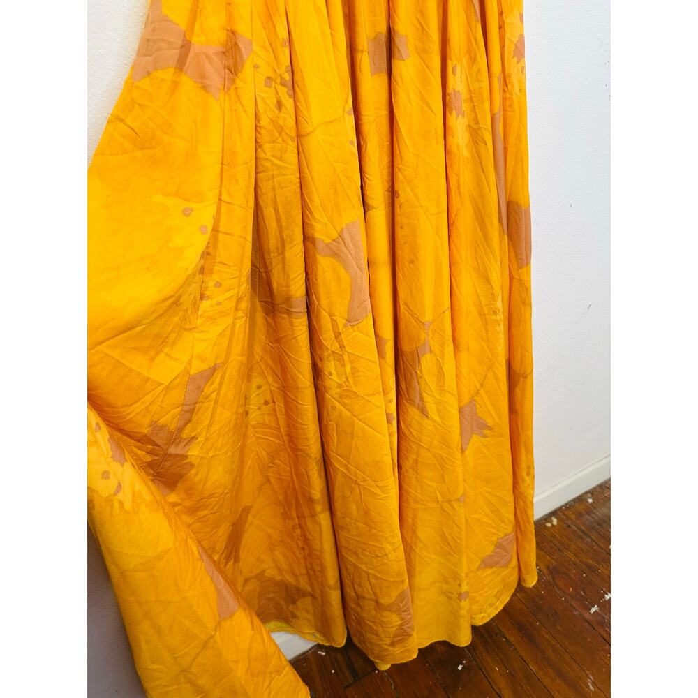 SLATE & WILLOW Yellow Orange Sunset Floral Strapless Pleated Dress size 10 - Picture 8 of 16